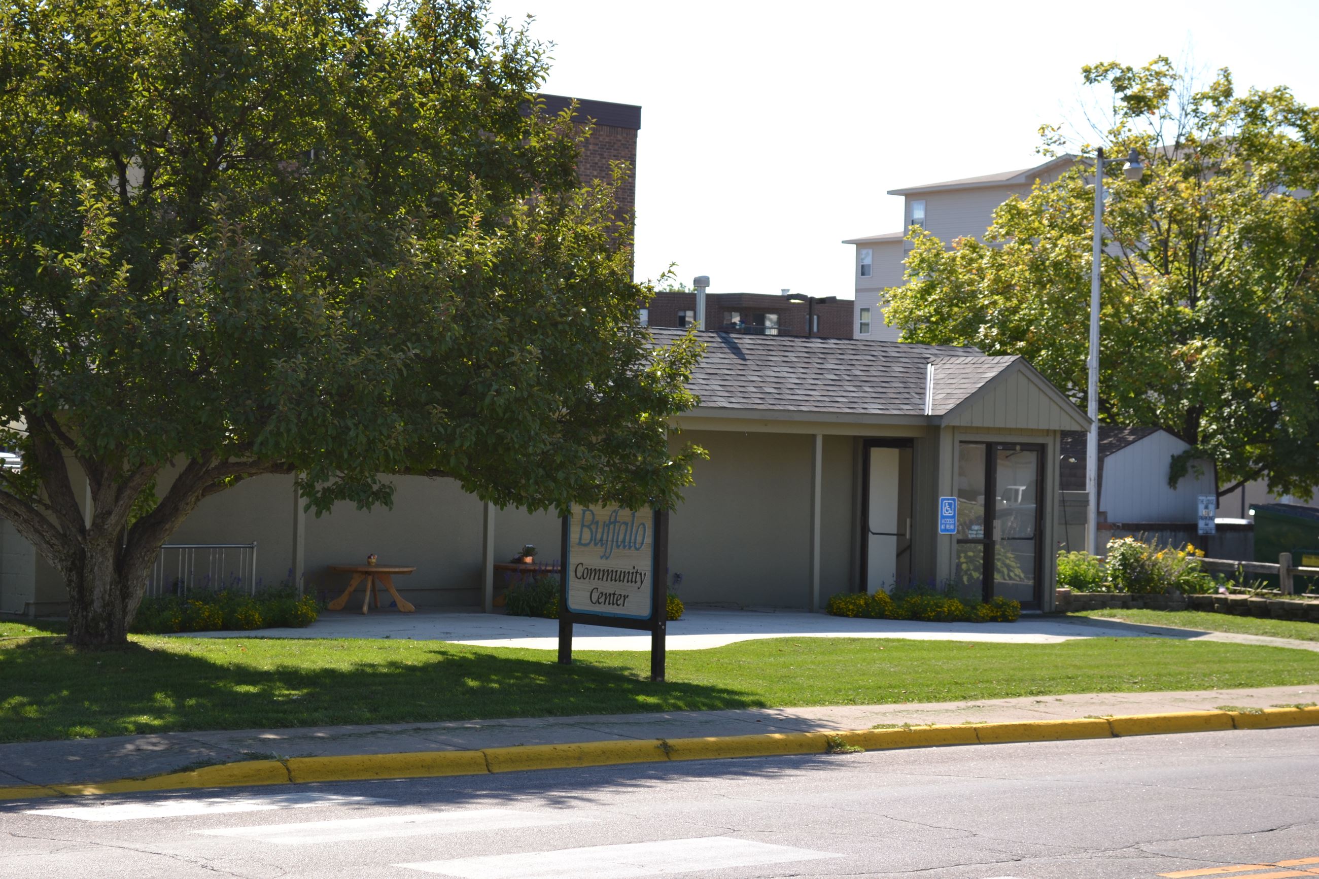 Front street view of the Community Center Building