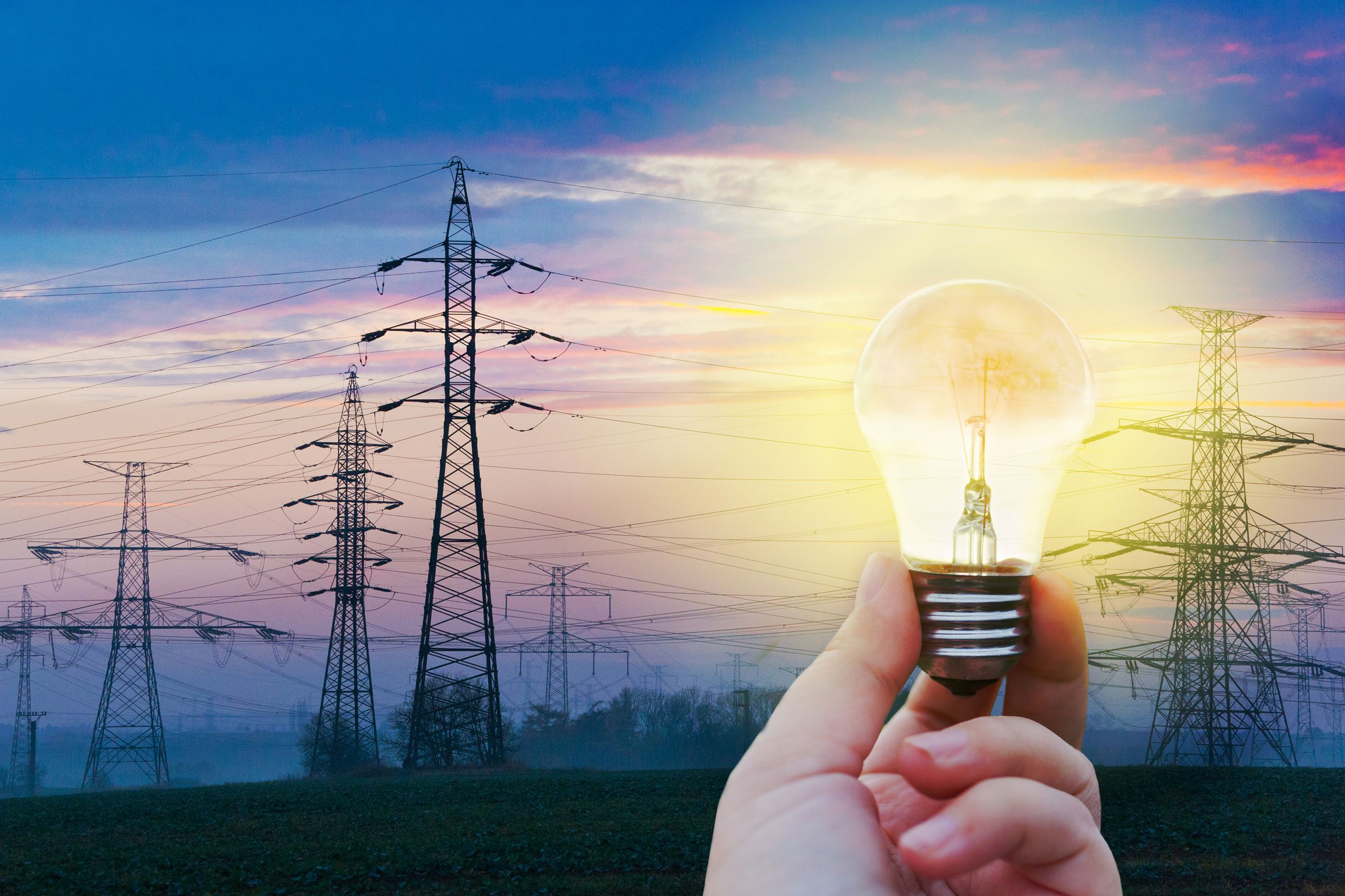 Electricity - Towers and Light Bulb