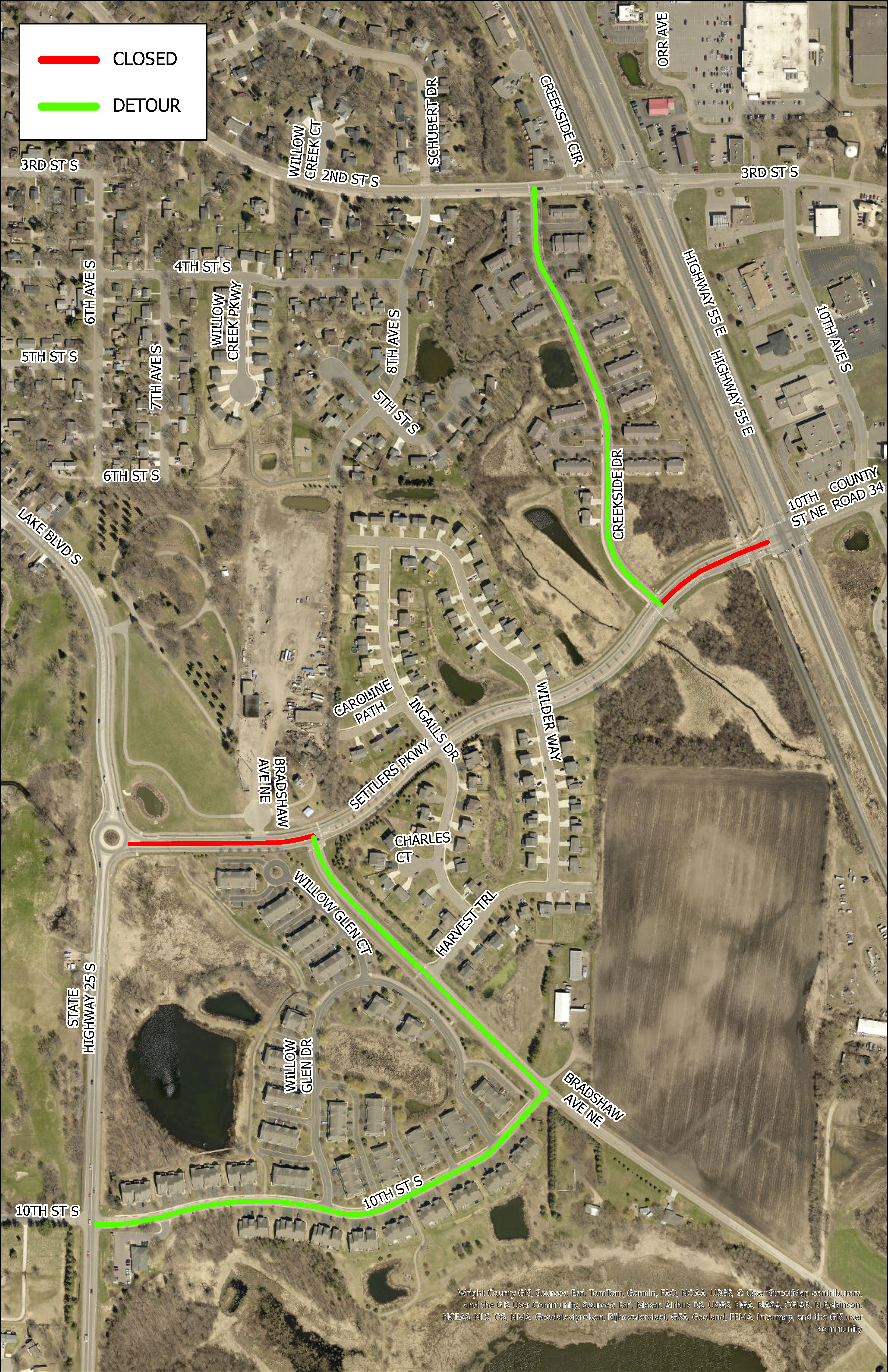 Settlers Parkway - Detour 7.31.2025